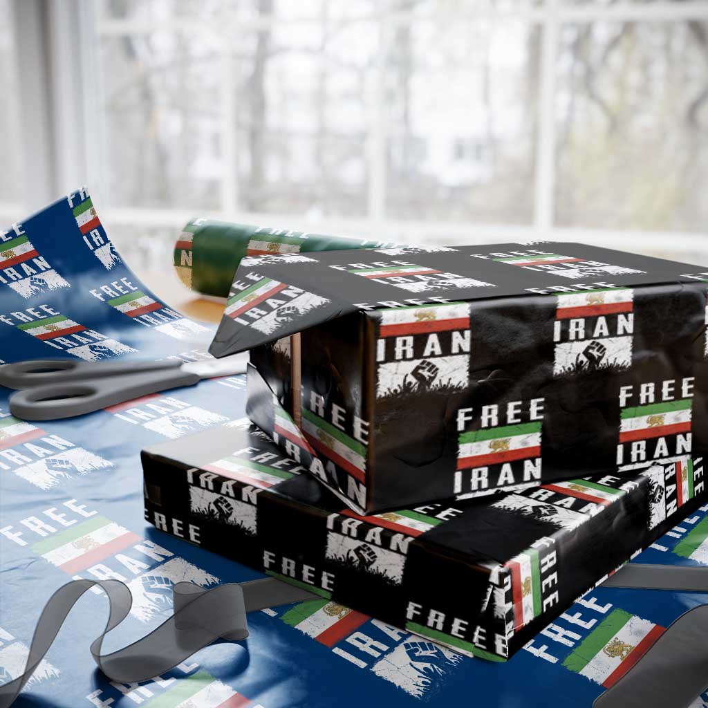 Free Iran Wrapping Paper Roll Support Iranian Freedom TS14 Black Print Your Wear
