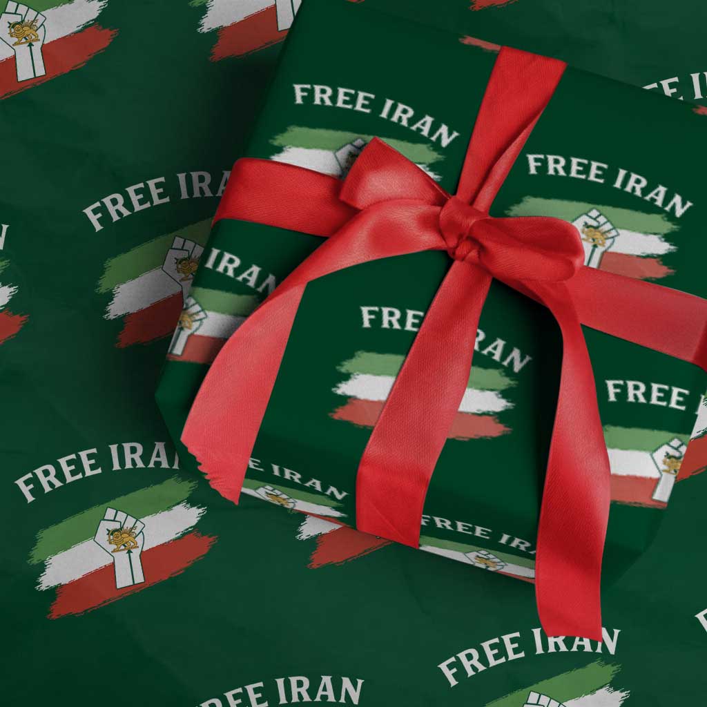 Free Iran Wrapping Paper Roll Support Iranian Freedom No War TS14 Green Print Your Wear
