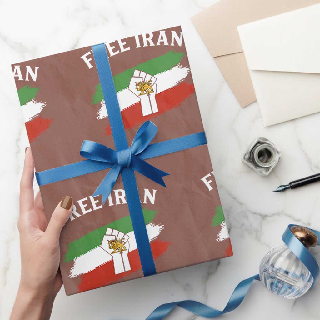 Free Iran Wrapping Paper Roll Support Iranian Freedom No War TS14 Mocha Print Your Wear