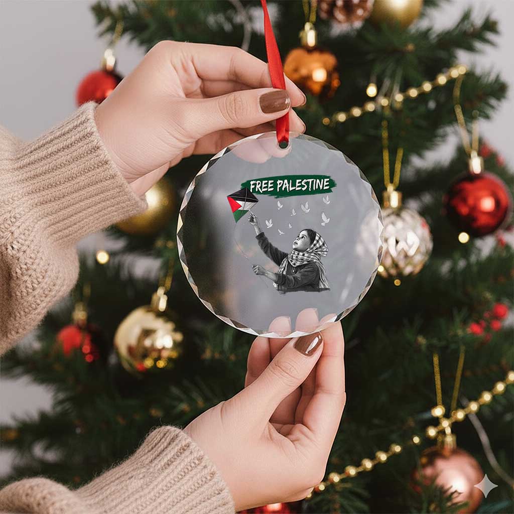 Free Palestine Crystal Glass Ornament Gaza Palestinian Flag TS10 Print Your Wear