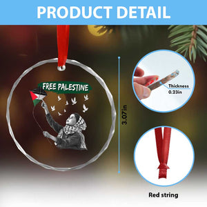 Free Palestine Crystal Glass Ornament Gaza Palestinian Flag TS10 Print Your Wear