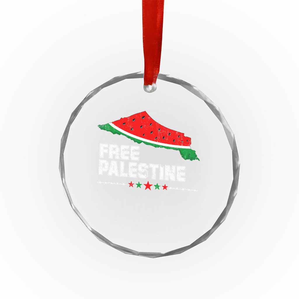 Free Palestine Crystal Glass Ornament Watermelon Map TS10 Transparent Glass 3'' Circle Print Your Wear