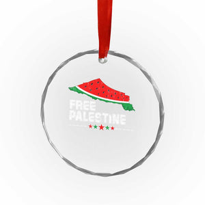 Free Palestine Crystal Glass Ornament Watermelon Map TS10 Print Your Wear
