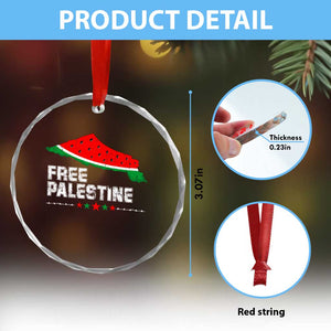 Free Palestine Crystal Glass Ornament Watermelon Map TS10 Print Your Wear