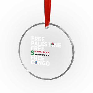 Free Palestine Sudan Congo Crystal Glass Ornament Human Rights Activist Justice and Solidarity TS02 Print Your Wear