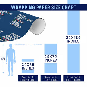 Free Palestine Sudan Congo Wrapping Paper Roll Human Rights Activist Justice and Solidarity TS02 Print Your Wear