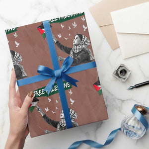 Free Palestine Wrapping Paper Roll Gaza Palestinian Flag TS10 Mocha Print Your Wear