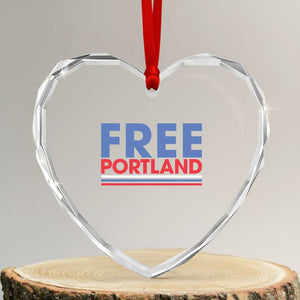 Free Portland Bold Patriotic Heart Crystal Glass Ornament Red White and Blue Protest Statement TS02 Transparent Glass 3'' Heart Print Your Wear