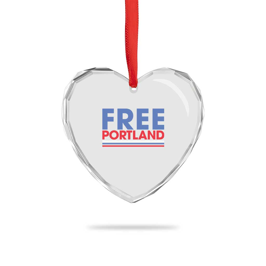 Free Portland Bold Patriotic Heart Crystal Glass Ornament Red White and Blue Protest Statement TS02 Print Your Wear