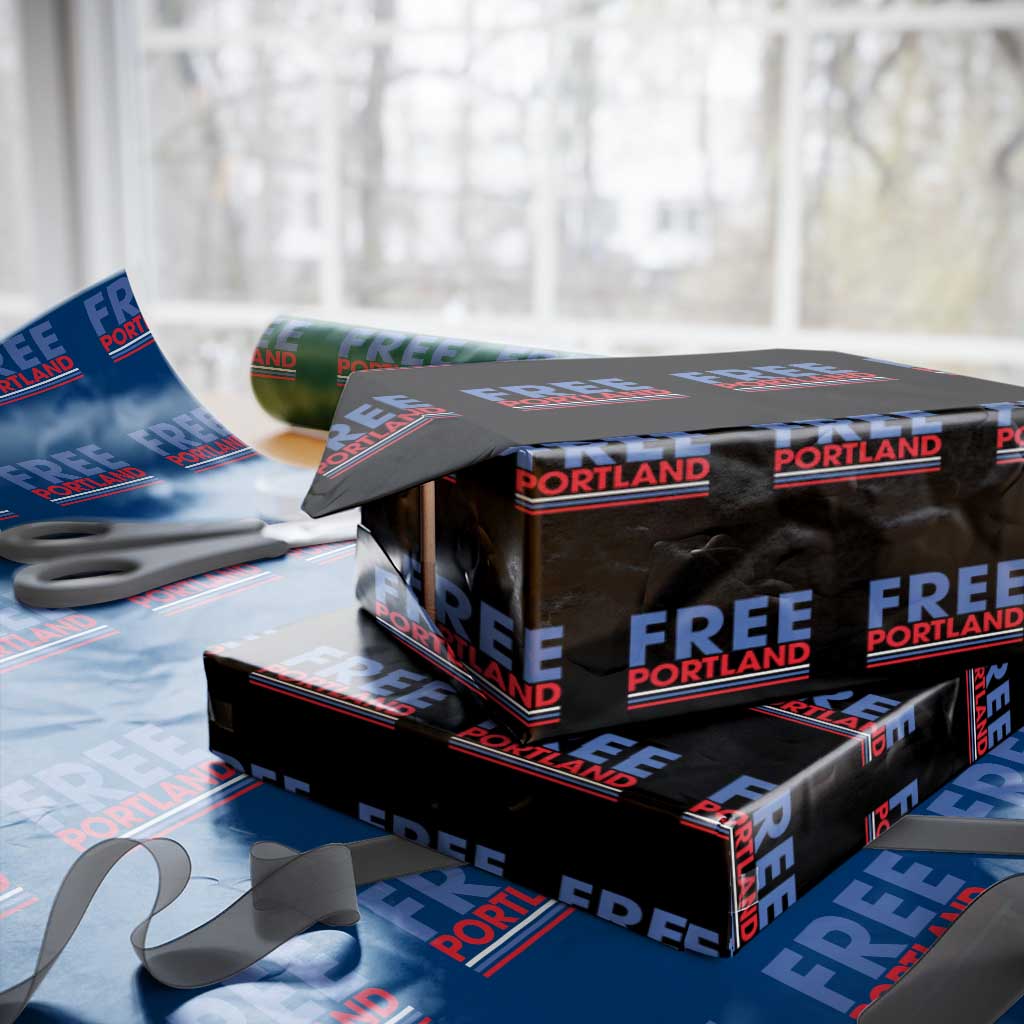 Free Portland Bold Patriotic Wrapping Paper Roll Red White and Blue Protest Statement TS02 Black Print Your Wear