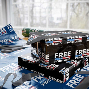 Free Portland Patriotic Wrapping Paper Roll Bold Political Statement American Flag TS02 Black Print Your Wear