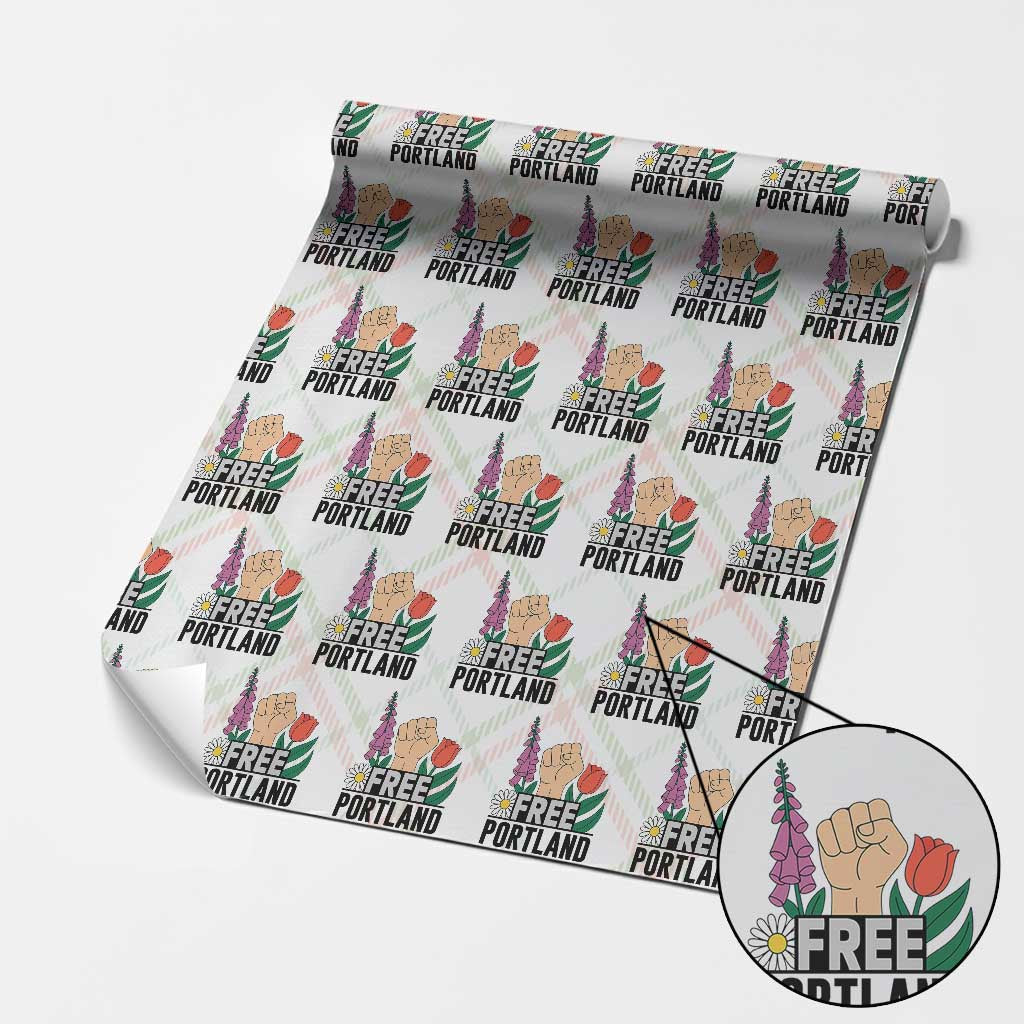 Free Portland Raised Fist Wrapping Paper Roll Patriotic Oregon Freedom Floral Justice TS02 Christmas Plaid Print Your Wear