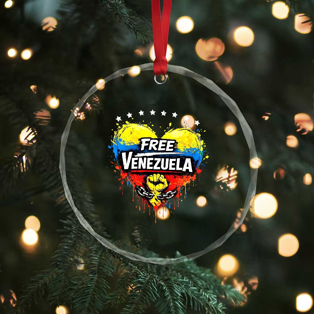 Free Venezuela Crystal Glass Ornament Freedom Venezuelan Flag Hand Fist Graphic TS11 Print Your Wear