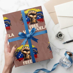 Free Venezuela Flag Chain Breaker Wrapping Paper Roll Powerful Liberation for Liberation Supporters TS02 Mocha Print Your Wear
