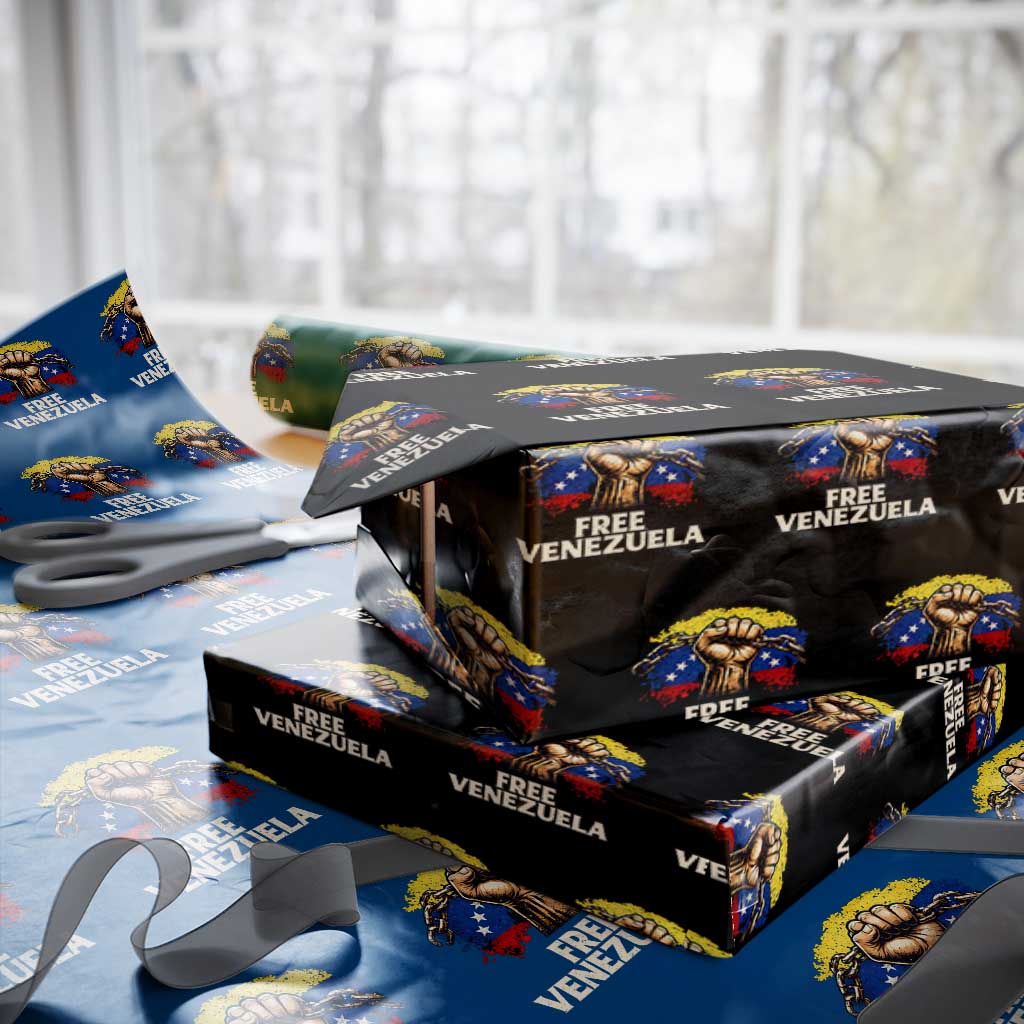 Free Venezuela Flag Chain Breaker Wrapping Paper Roll Powerful Liberation for Liberation Supporters TS02 Black Print Your Wear