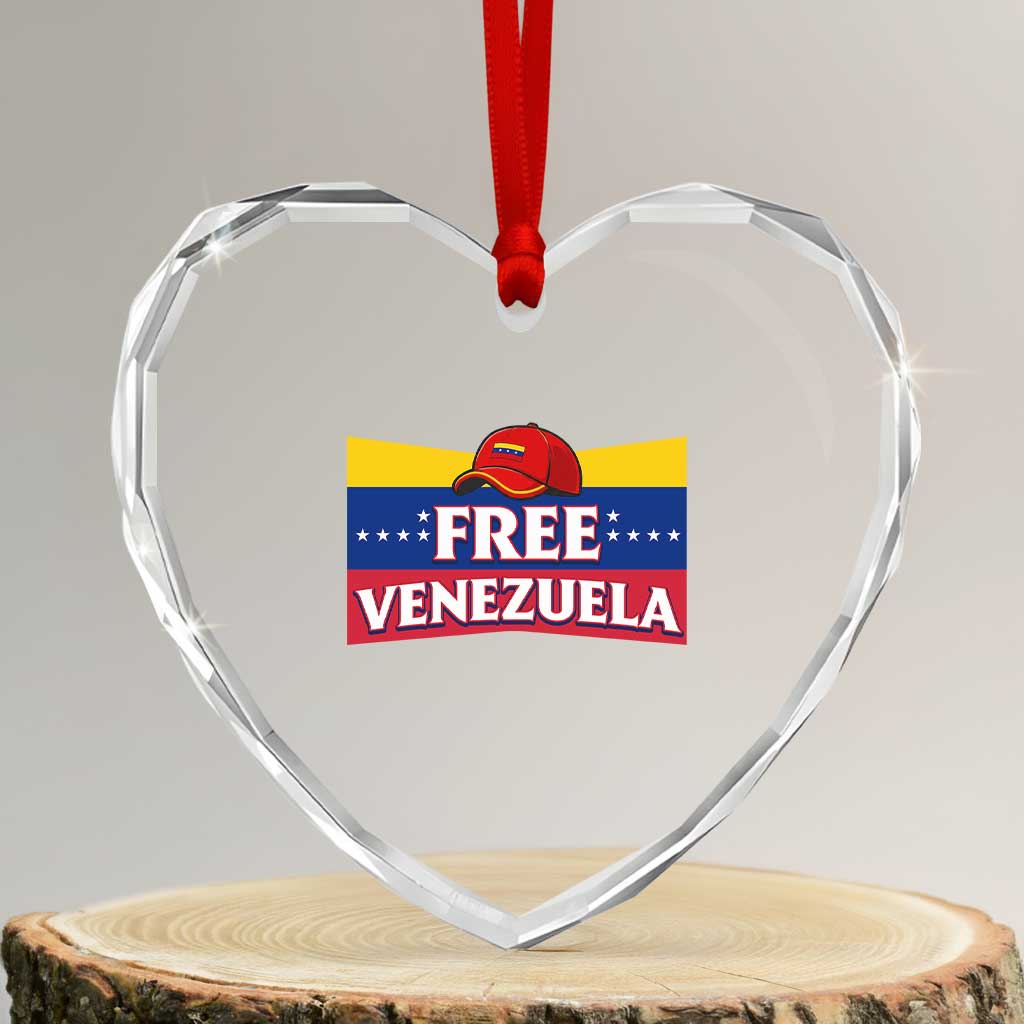 Free Venezuela Flag Patriotic Heart Crystal Glass Ornament Venezuela Pride TS12 Transparent Glass 3'' Heart Print Your Wear