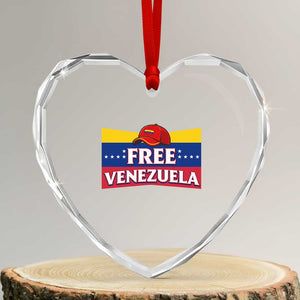 Free Venezuela Flag Patriotic Heart Crystal Glass Ornament Venezuela Pride TS12 Transparent Glass 3'' Heart Print Your Wear