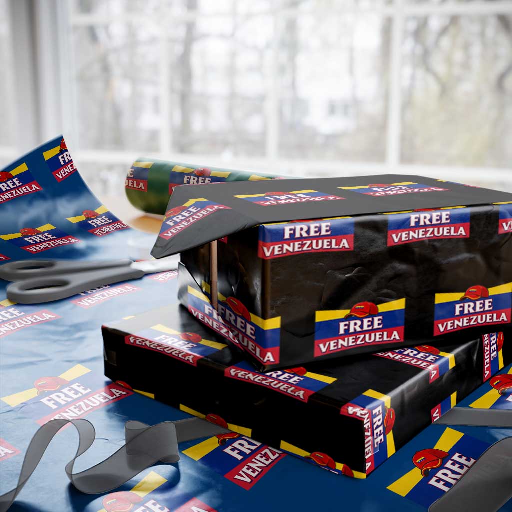 Free Venezuela Flag Patriotic Wrapping Paper Roll Venezuela Pride TS12 Black Print Your Wear