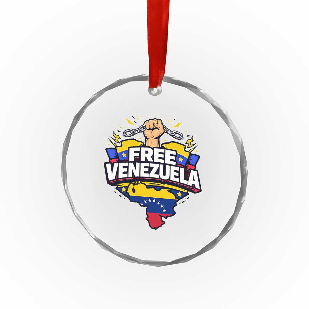 Free Venezuela Raised Fist Crystal Glass Ornament Libre Venezuelan Flag Map Liberation TS02 Print Your Wear