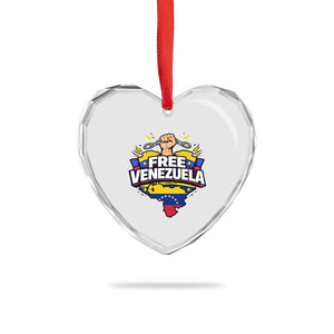 Free Venezuela Raised Fist Heart Crystal Glass Ornament Libre Venezuelan Flag Map Liberation TS02 Print Your Wear