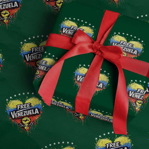 Free Venezuela Wrapping Paper Roll Freedom Venezuelan Flag Hand Fist Graphic TS11 Green Print Your Wear