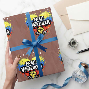 Free Venezuela Wrapping Paper Roll Freedom Venezuelan Flag Hand Fist Graphic TS11 Mocha Print Your Wear