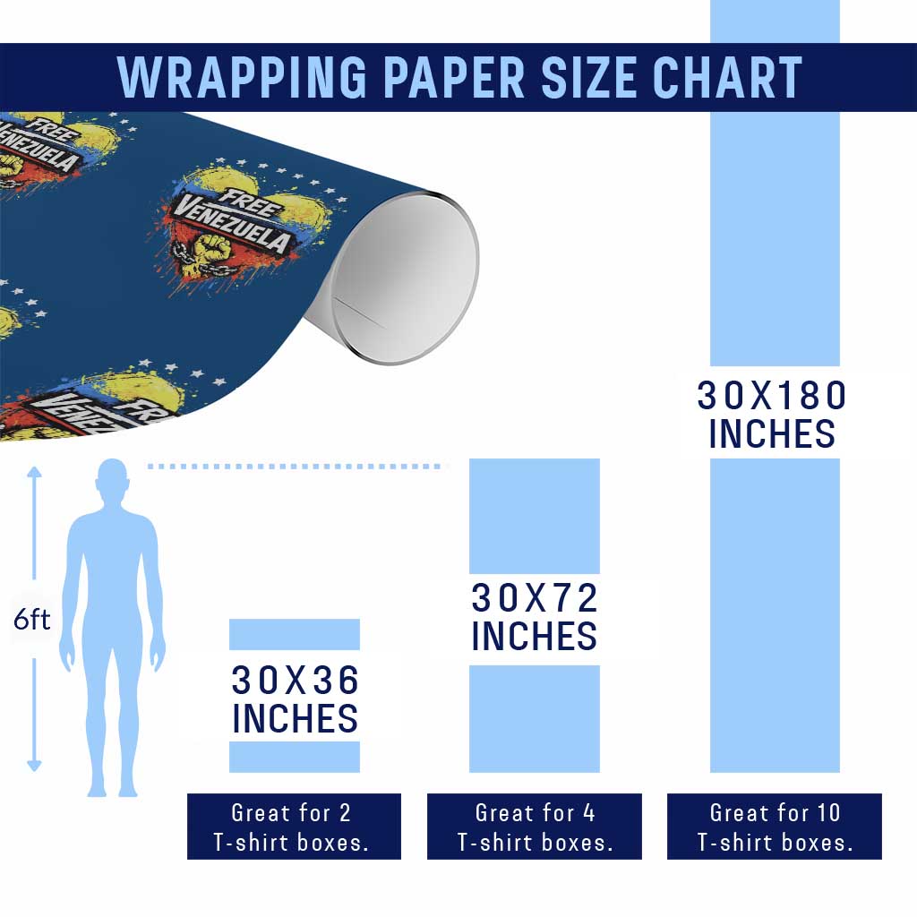 Free Venezuela Wrapping Paper Roll Freedom Venezuelan Flag Hand Fist Graphic TS11 Print Your Wear