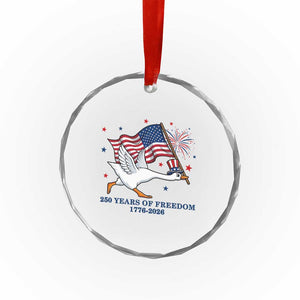 Freedom 250th Anniversary Crystal Glass Ornament Funny 4th Of July Silly Goose TS14 Print Your Wear