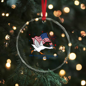 Freedom 250th Anniversary Crystal Glass Ornament Funny 4th Of July Silly Goose TS14 Print Your Wear
