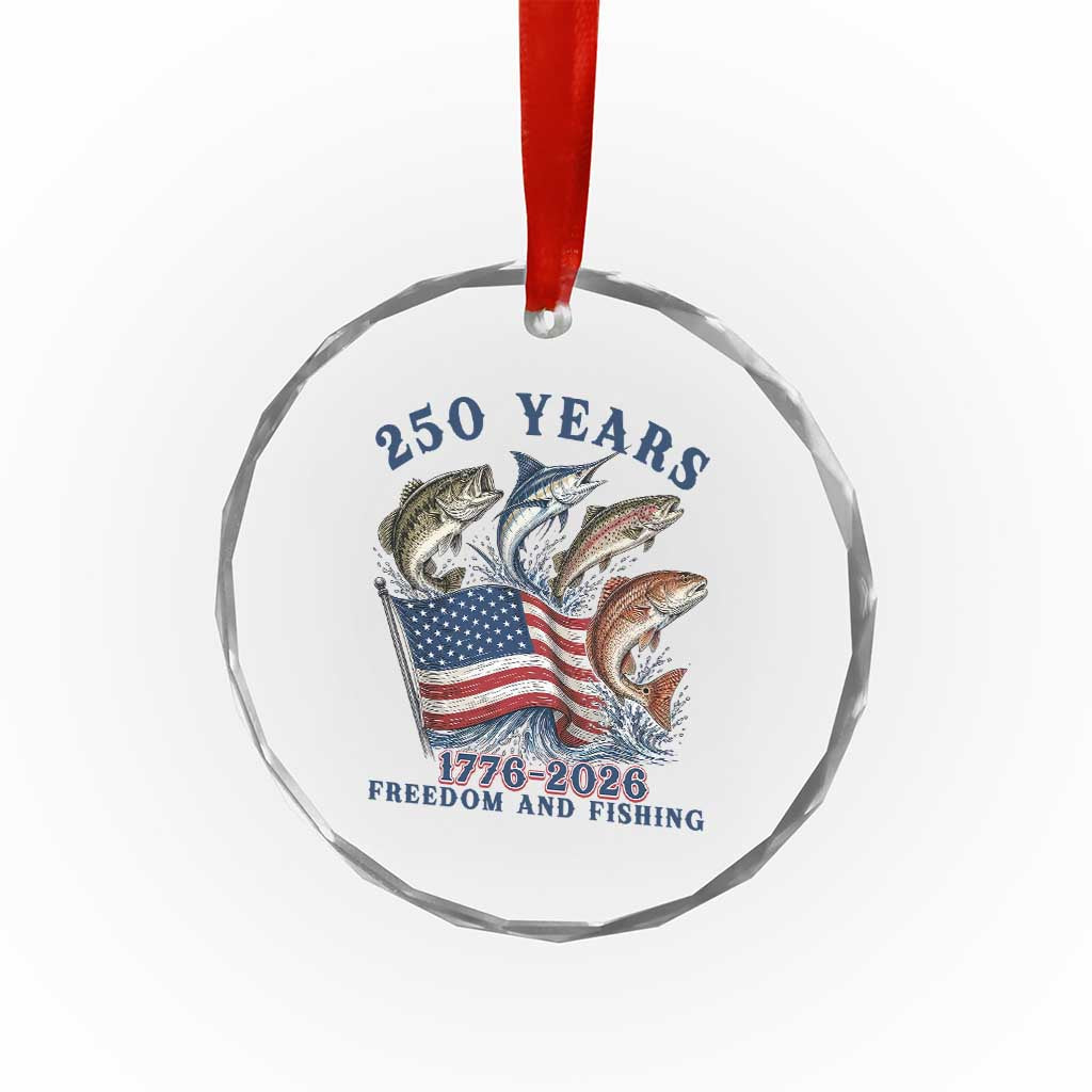 Freedom And Fishing Crystal Glass Ornament Patriotic American Flag Fisherman Gift TS12 Print Your Wear