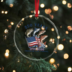 Freedom And Fishing Crystal Glass Ornament Patriotic American Flag Fisherman Gift TS12 Print Your Wear
