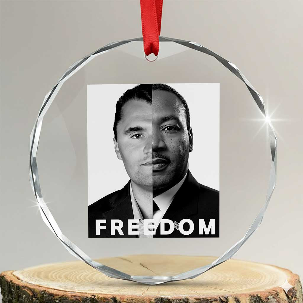Freedom Charlie Kirk Crystal Glass Ornament Martin Luther King Jr TS14 Transparent Glass 3'' Circle Print Your Wear
