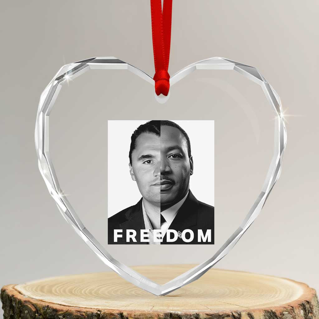 Freedom Charlie Kirk Heart Crystal Glass Ornament Martin Luther King Jr TS14 Transparent Glass 3'' Heart Print Your Wear