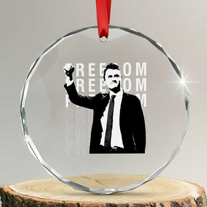 Freedom Charlie Kirk Tribute Crystal Glass Ornament A True Patriot Leagacy Memorial TS02 Transparent Glass 3'' Circle Print Your Wear