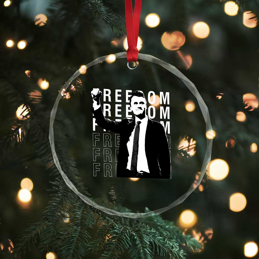 Freedom Charlie Kirk Tribute Crystal Glass Ornament A True Patriot Leagacy Memorial TS02 Print Your Wear