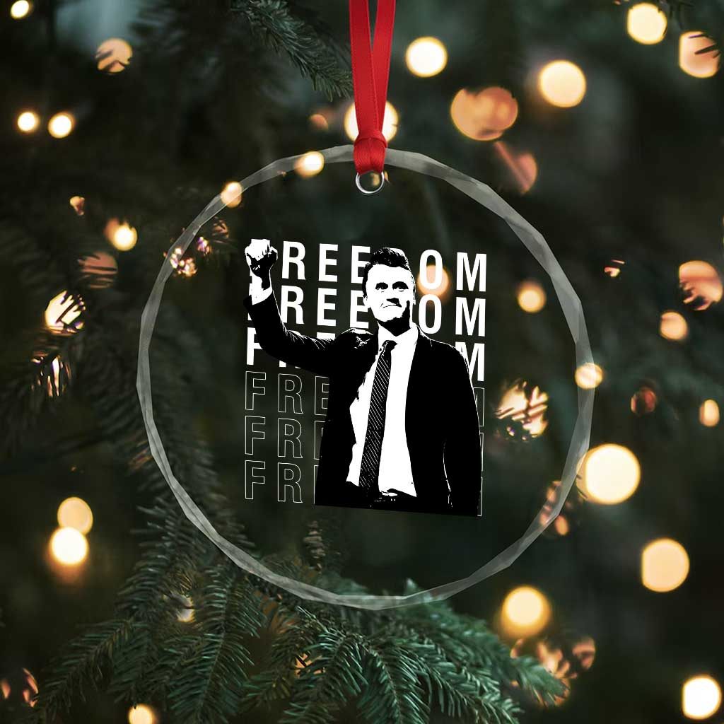Freedom Charlie Kirk Tribute Crystal Glass Ornament A True Patriot Leagacy Memorial TS02 Print Your Wear
