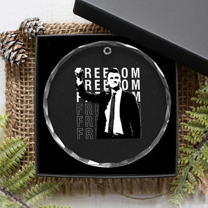 Freedom Charlie Kirk Tribute Crystal Glass Ornament A True Patriot Leagacy Memorial TS02 Print Your Wear