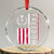 Freedom Charlie Kirk Tribute Crystal Glass Ornament Patriotic Legacy Eagle Distressed American Flag TS02 Transparent Glass 3'' Circle Print Your Wear