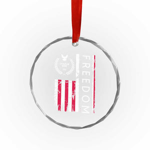 Freedom Charlie Kirk Tribute Crystal Glass Ornament Patriotic Legacy Eagle Distressed American Flag TS02 Print Your Wear