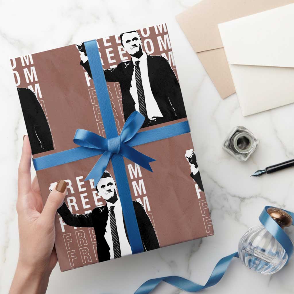 Freedom Charlie Kirk Tribute Wrapping Paper Roll A True Patriot Leagacy Memorial TS02 Mocha Print Your Wear