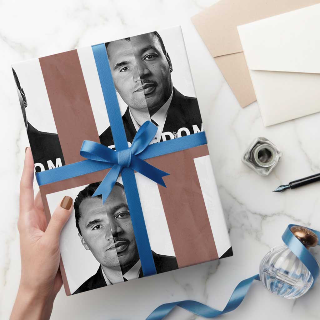 Freedom Charlie Kirk Wrapping Paper Roll Martin Luther King Jr TS14 Mocha Print Your Wear