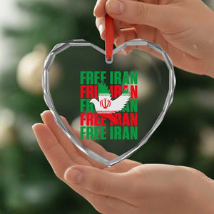 Freedom Dove Flag Heart Crystal Glass Ornament Peaceful Iran Support TS12 Print Your Wear