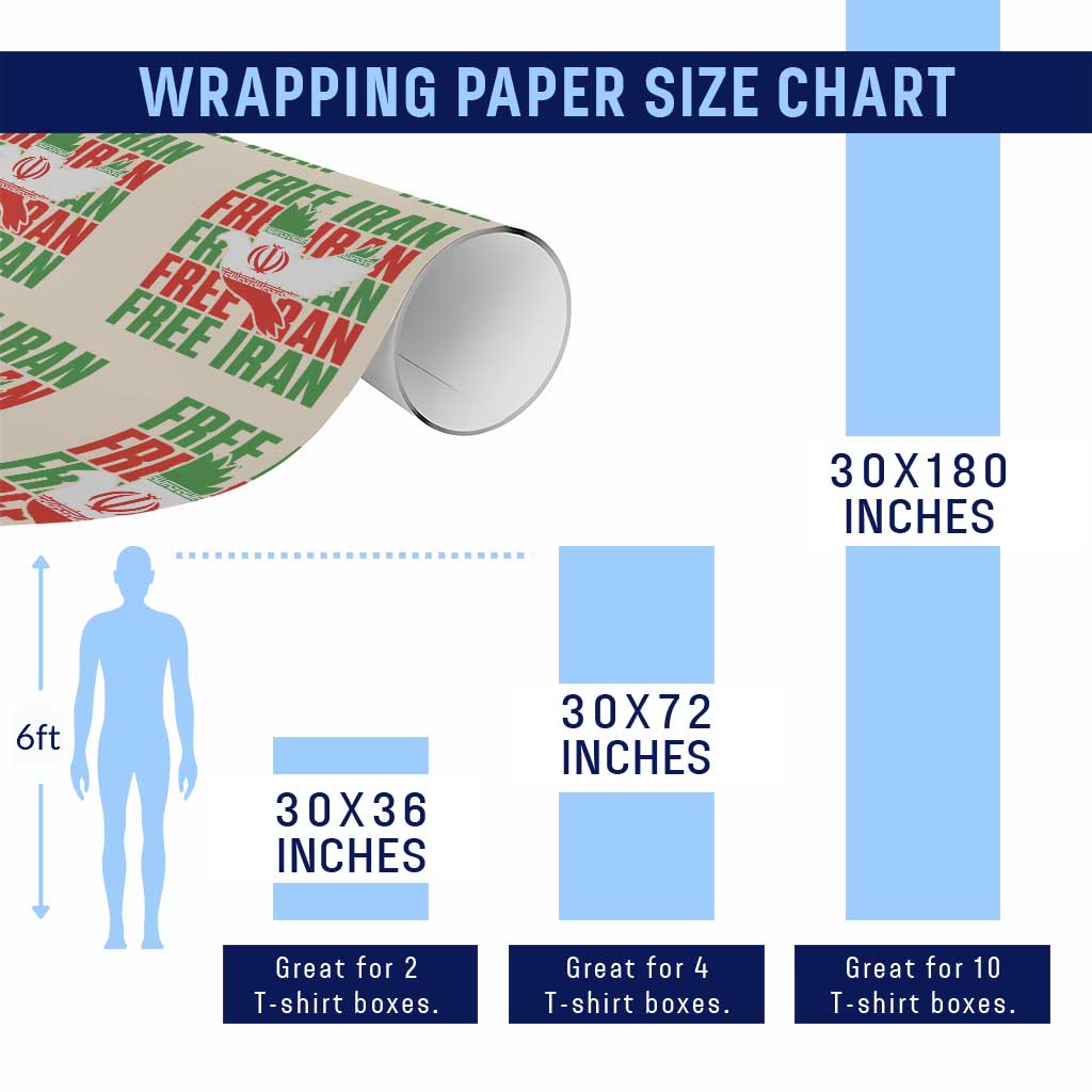 Freedom Dove Flag Wrapping Paper Roll Peaceful Iran Support TS12 Print Your Wear