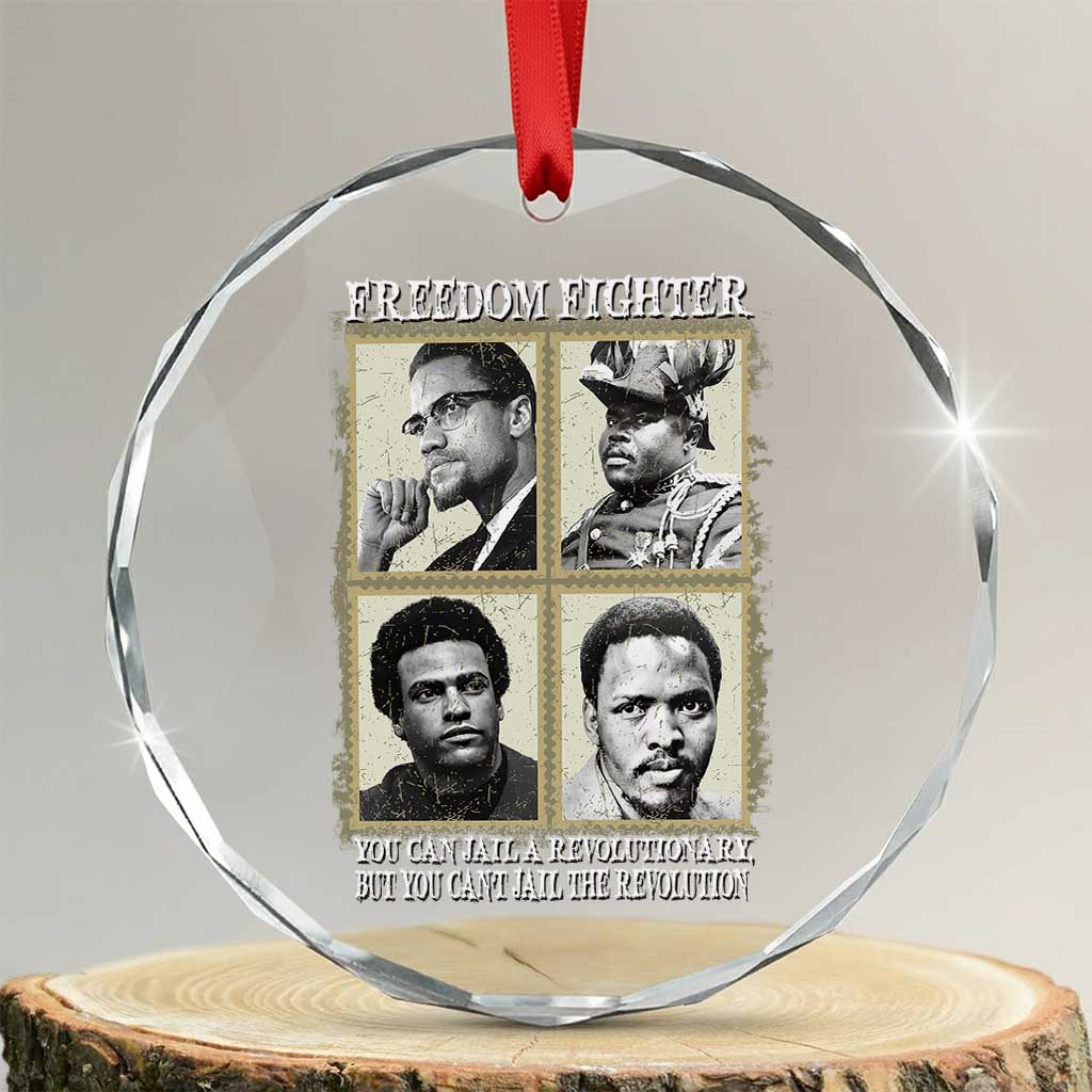 Freedom Fighters Heritage Crystal Glass Ornament Malcolm X Marcus Garvey Huey P Newton Steve Biko Revolution TS02 Transparent Glass 3'' Circle Print Your Wear