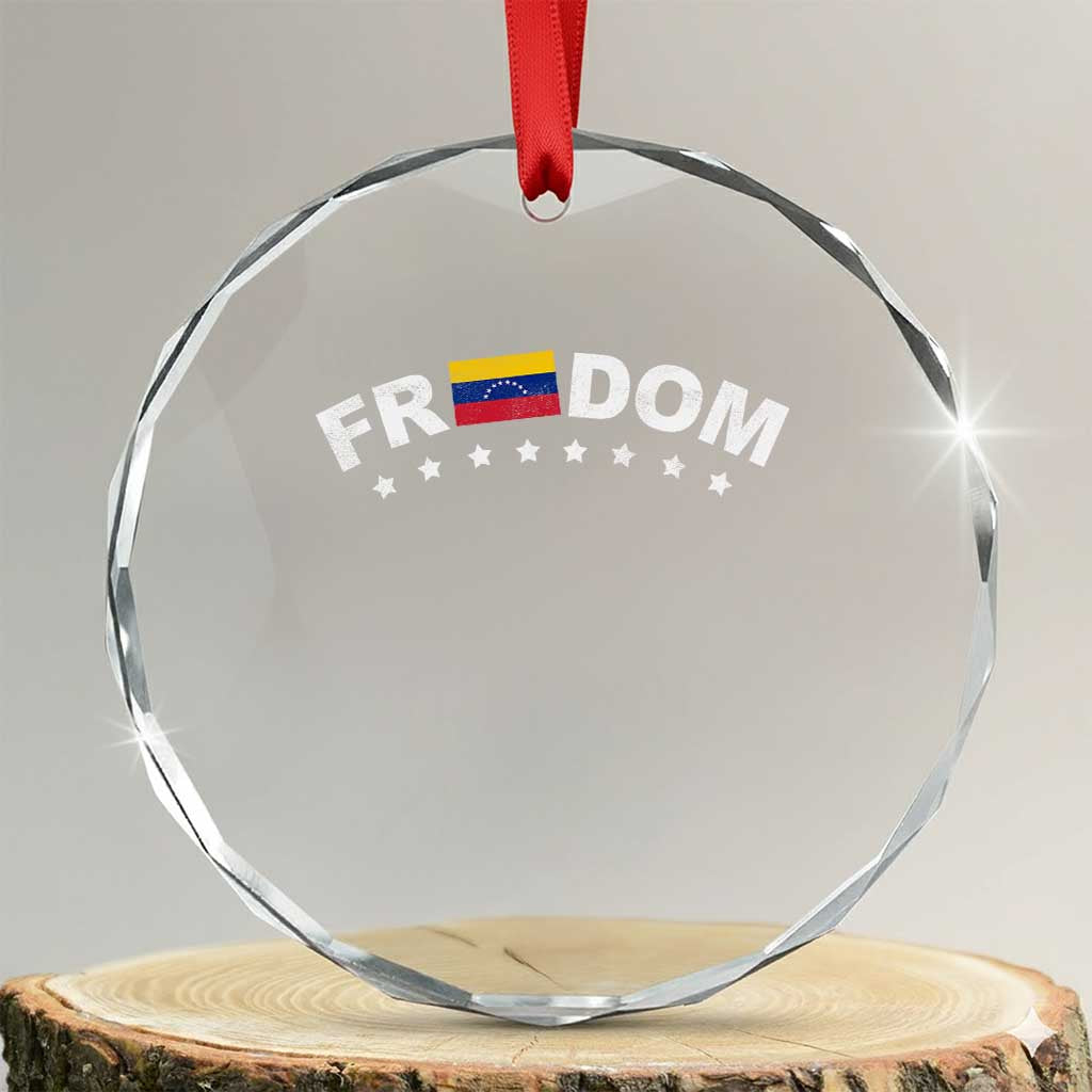 Freedom For Venezuela Crystal Glass Ornament Venezuelan Flag Eight Stars Bandera TS11 Transparent Glass 3'' Circle Print Your Wear