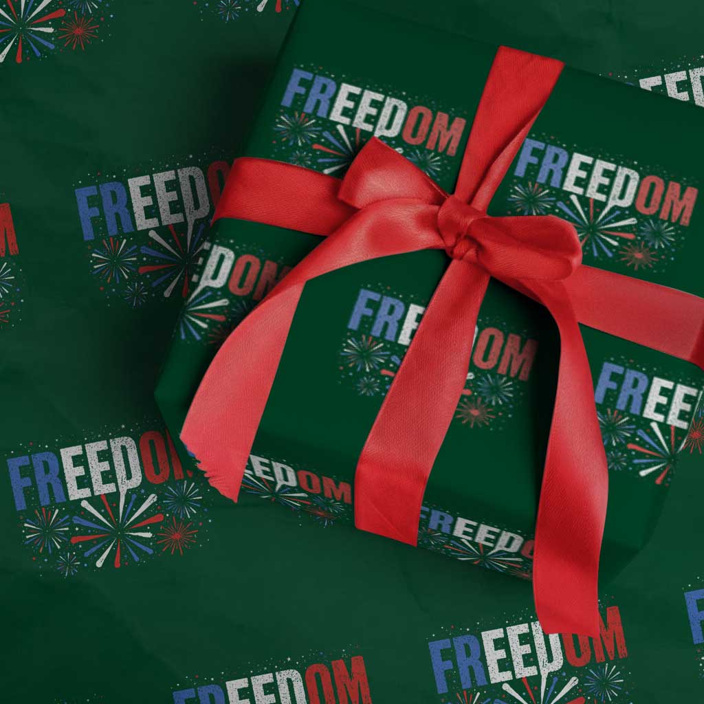 Freedom Funny 4th of July Couple Matching Wrapping Paper Roll US Fireworks