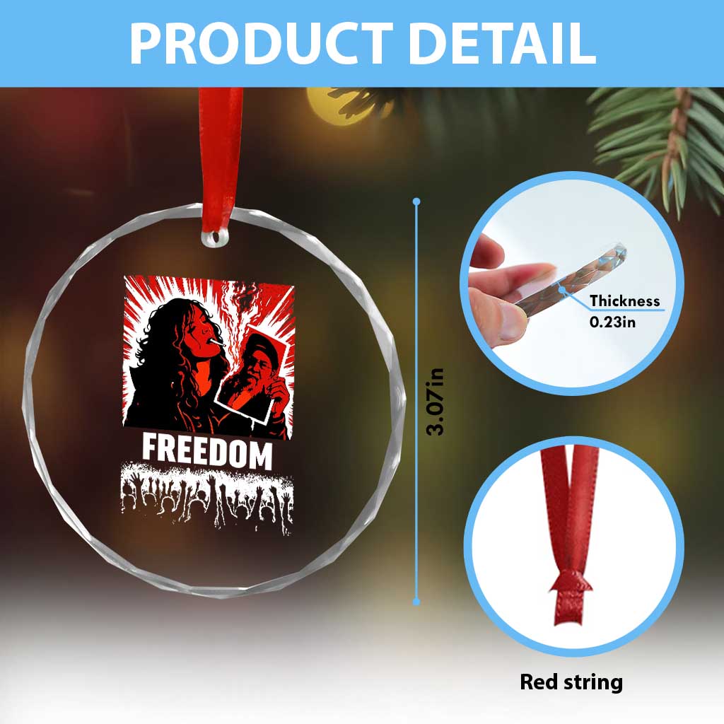 Freedom Iran Women Revolution 2026 Crystal Glass Ornament Lighting Cigarette with Burning Portrait Graphic TS02 Print Your Wear