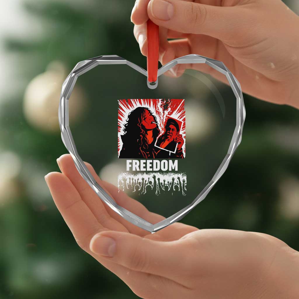 Freedom Iran Women Revolution 2026 Heart Crystal Glass Ornament Lighting Cigarette with Burning Portrait Graphic TS02 Print Your Wear