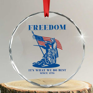 Freedom It’s What We Do Best Since 1776 Crystal Glass Ornament Revolutionary War Patriot Battle Scene TS02 Transparent Glass 3'' Circle Print Your Wear