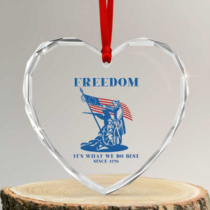 Freedom It’s What We Do Best Since 1776 Heart Crystal Glass Ornament Revolutionary War Patriot Battle Scene TS02 Transparent Glass 3'' Heart Print Your Wear